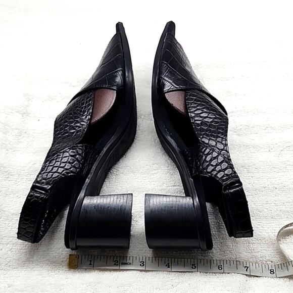 MUNRO LAINE CRISS CROSS SLINGBACK HEELED SANDALS BLACK LEATHER NWOB 10N - Picture 11 of 16